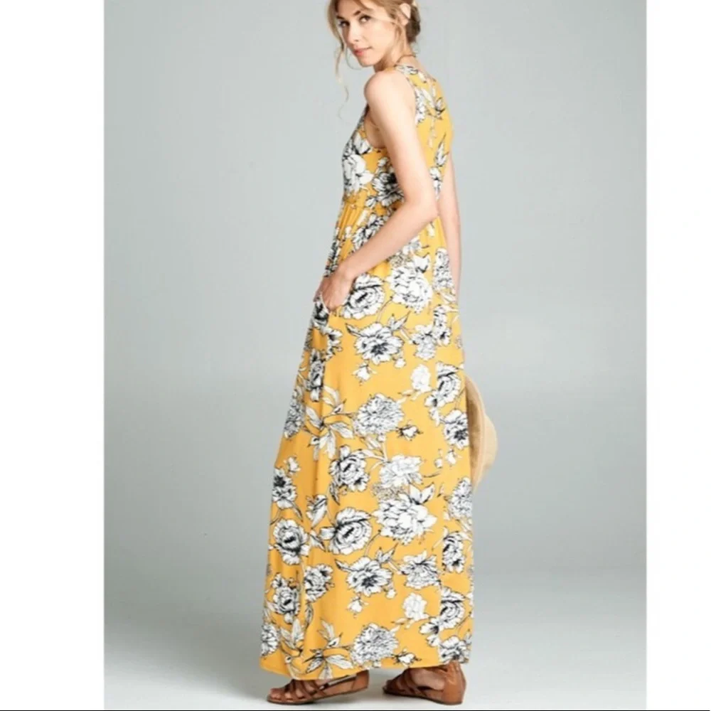 FLORAL PRINT  MAXI DRESS - Picture 4 of 4